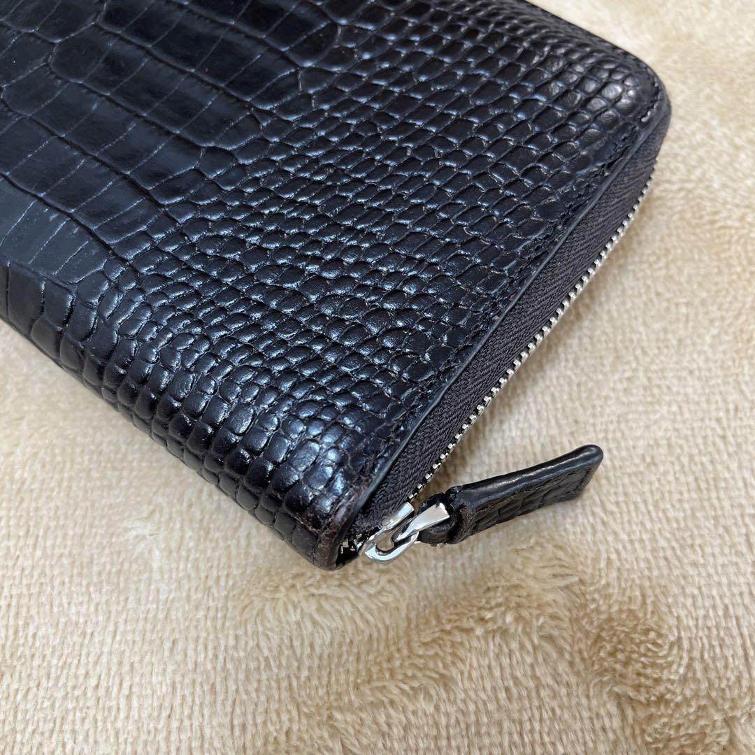 モンブラン 長財布 クロコダイル メンズ ブラック
