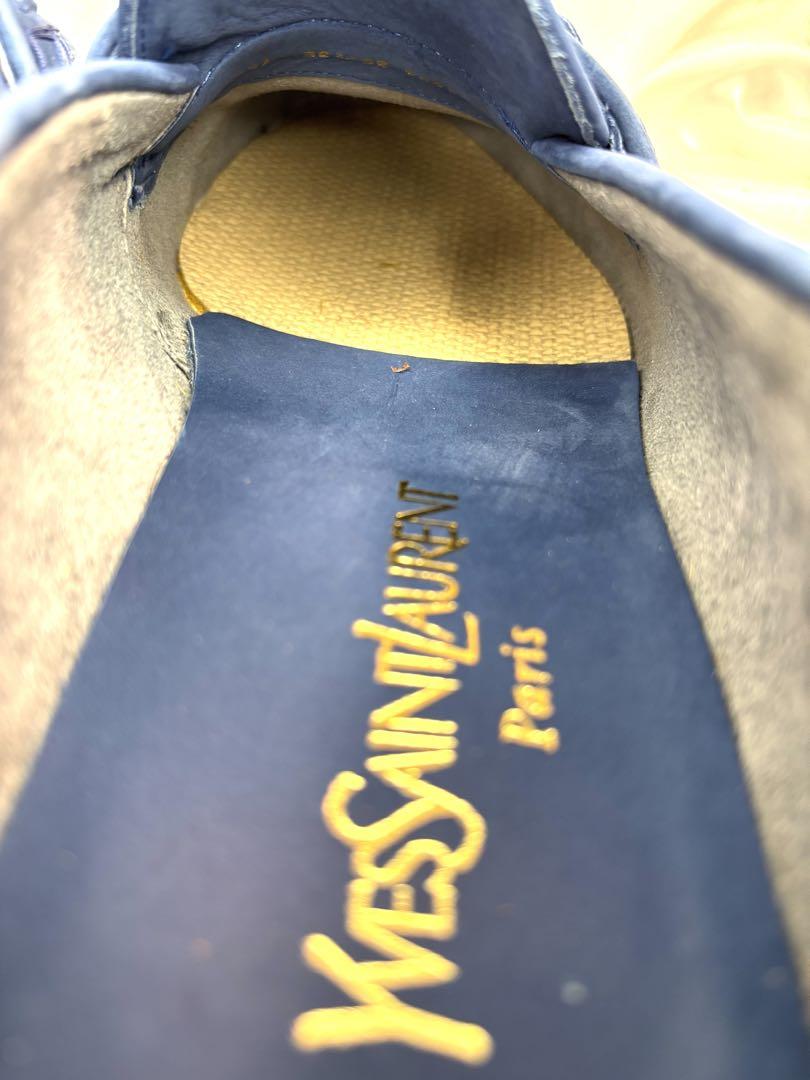 美品-YVES SAINT LAURENT ビットローファー　25.5 ネイビー