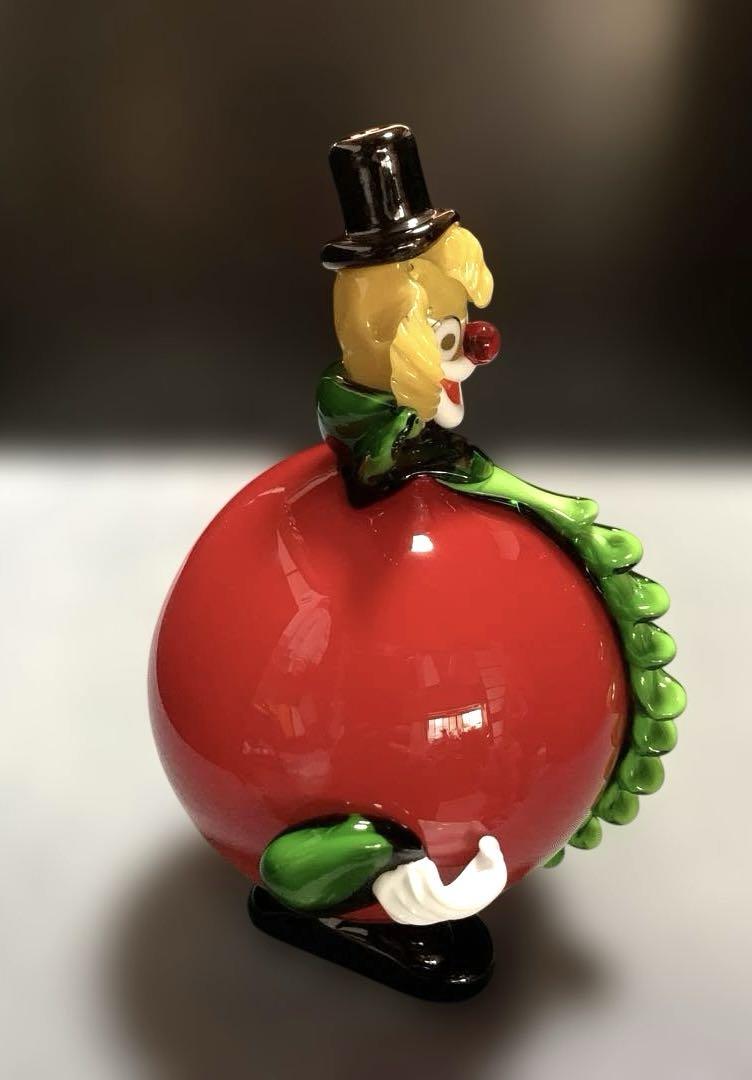 イタリア　ベネチアンガラスピエロ赤帽子　赤ボタン　ムラーノガラス ピエロ 美品 イタリア ベネチアンガラスピエロ赤帽子 赤ボタン ムラーノ