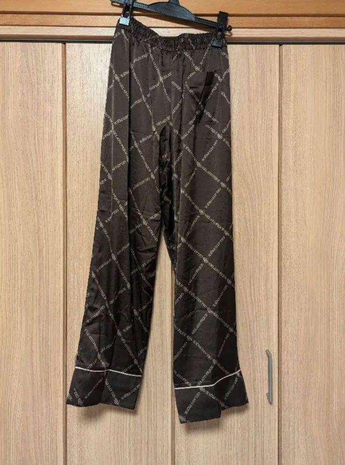美品　ジェラートピケ　サテンパジャマ　シャツ　ロングパンツ　2点セット