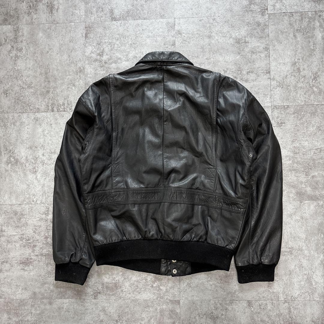 80s type A-2 real leather bomber jacket - メルカリ