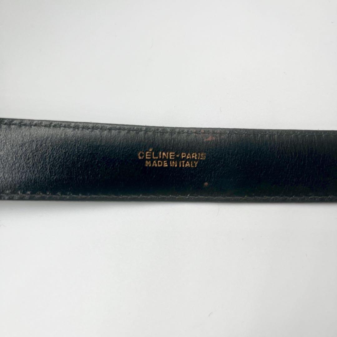 CÉLINE ブラックレザーベルト ゴールドバックル - メルカリ