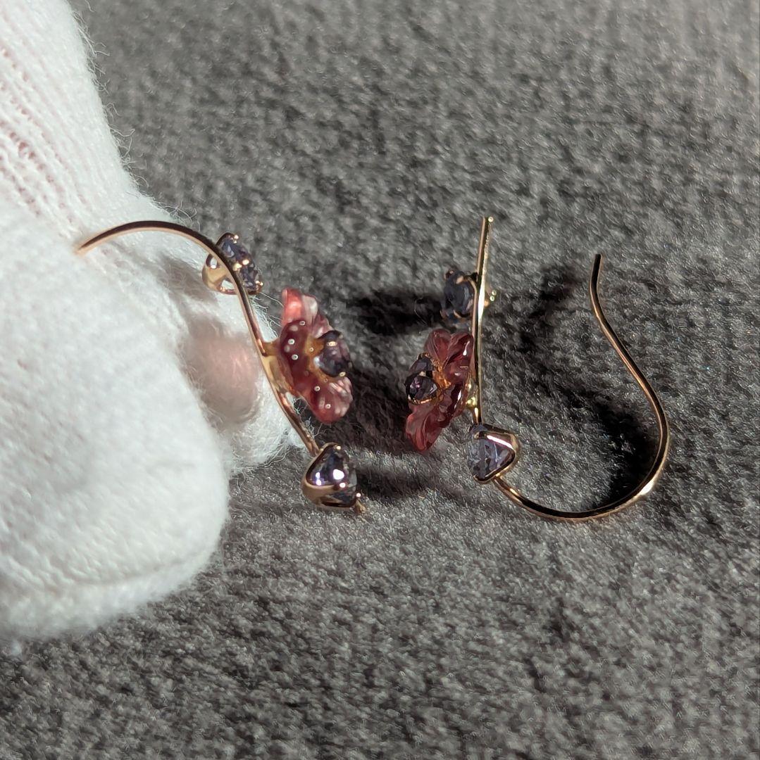 グランドセール K18PG ピアス アメシスト タンザナイト ピンクゴールド アクセサリー