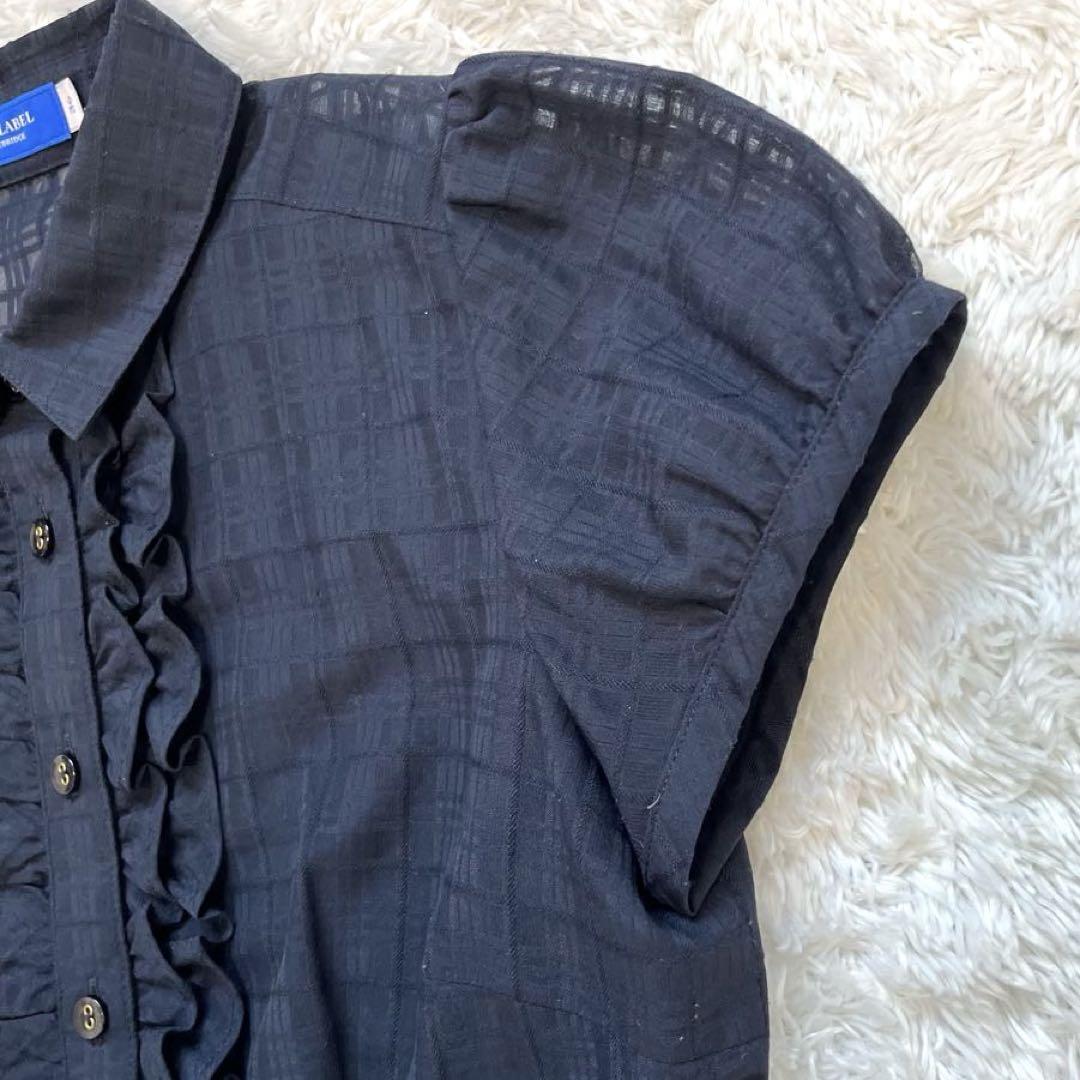 美品★クレストブリッジ　フリルシャツワンピース シャドーチェック インナー付