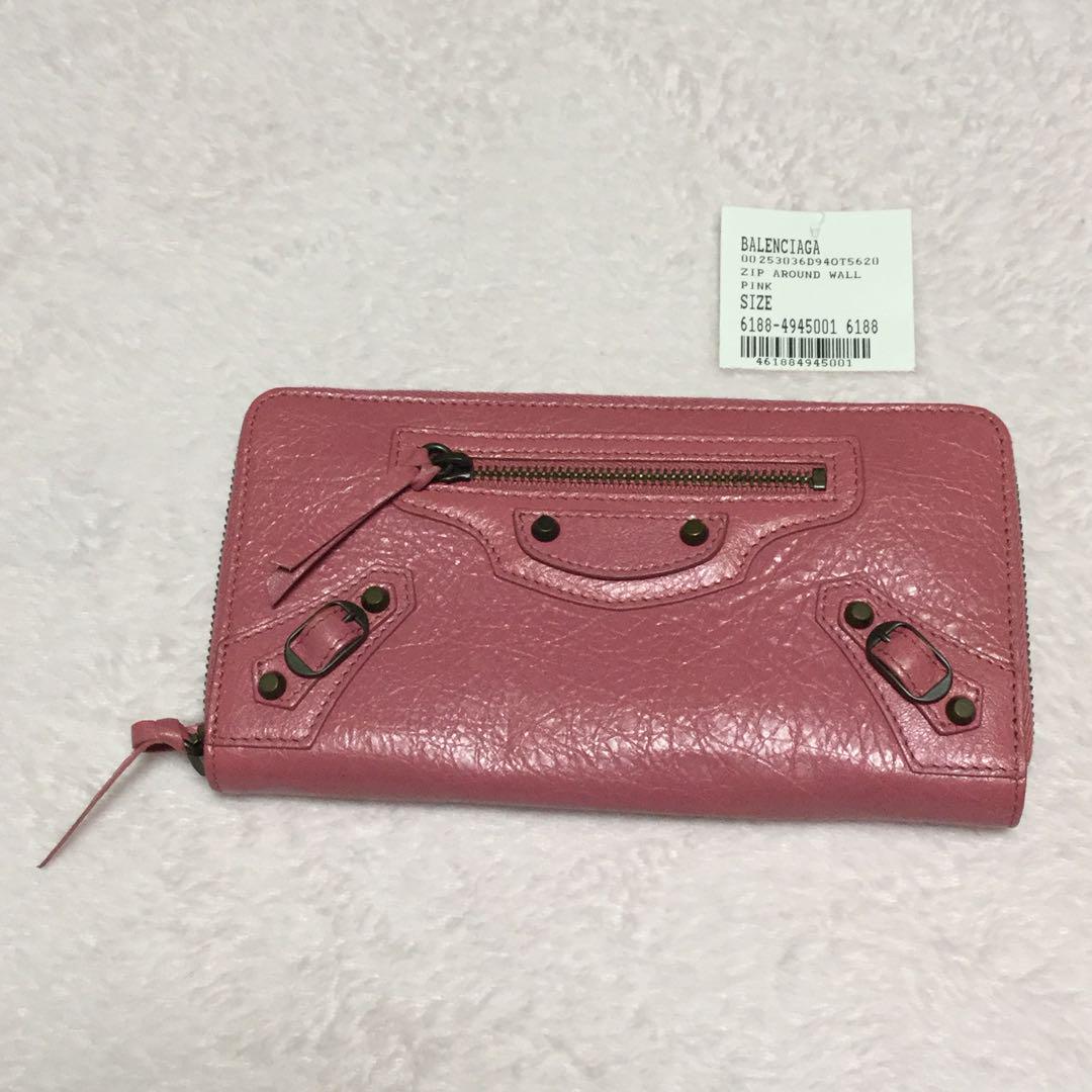BALENCIAGA バレンシアガ 財布 クラシック ジップアラウンド ピンク う