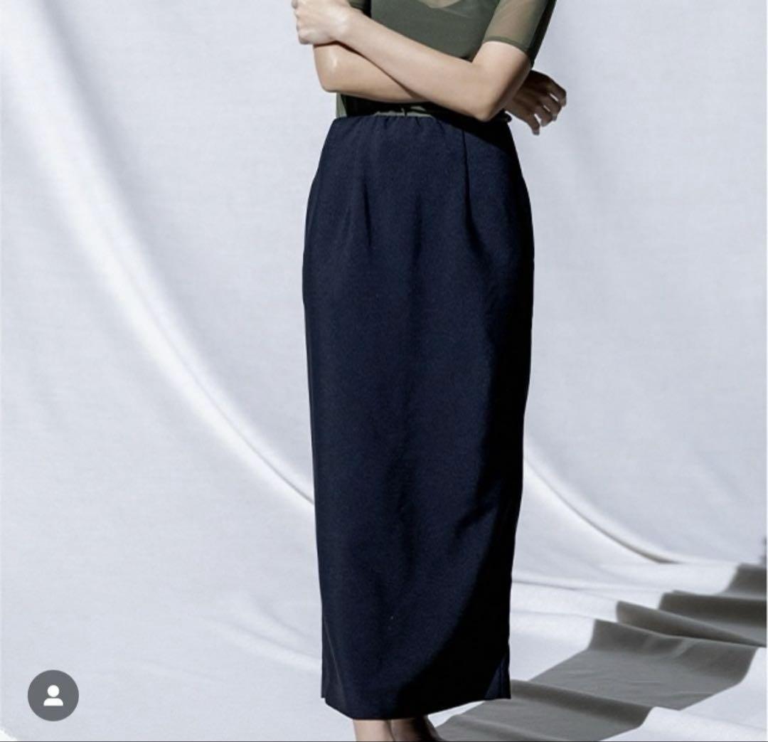新品　FORME 2025 SUMMER ストレッチ　ロングスカート　ブラック