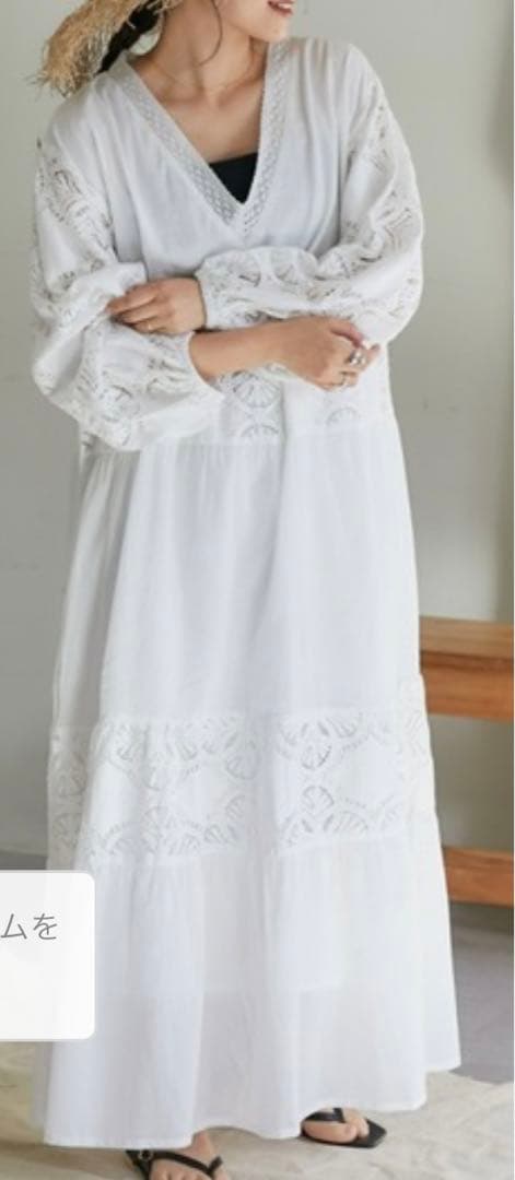 チャオパニックティピー●レース切替ティアードワンピース新品