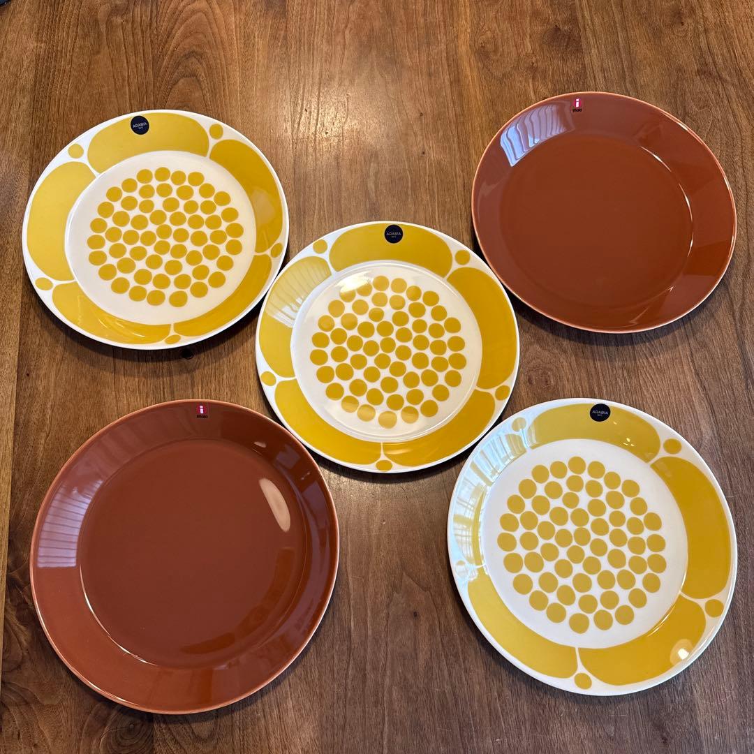 5枚セット 21㎝ ティーマヴィンテージブラウン アラビアスンヌンタイARABIA