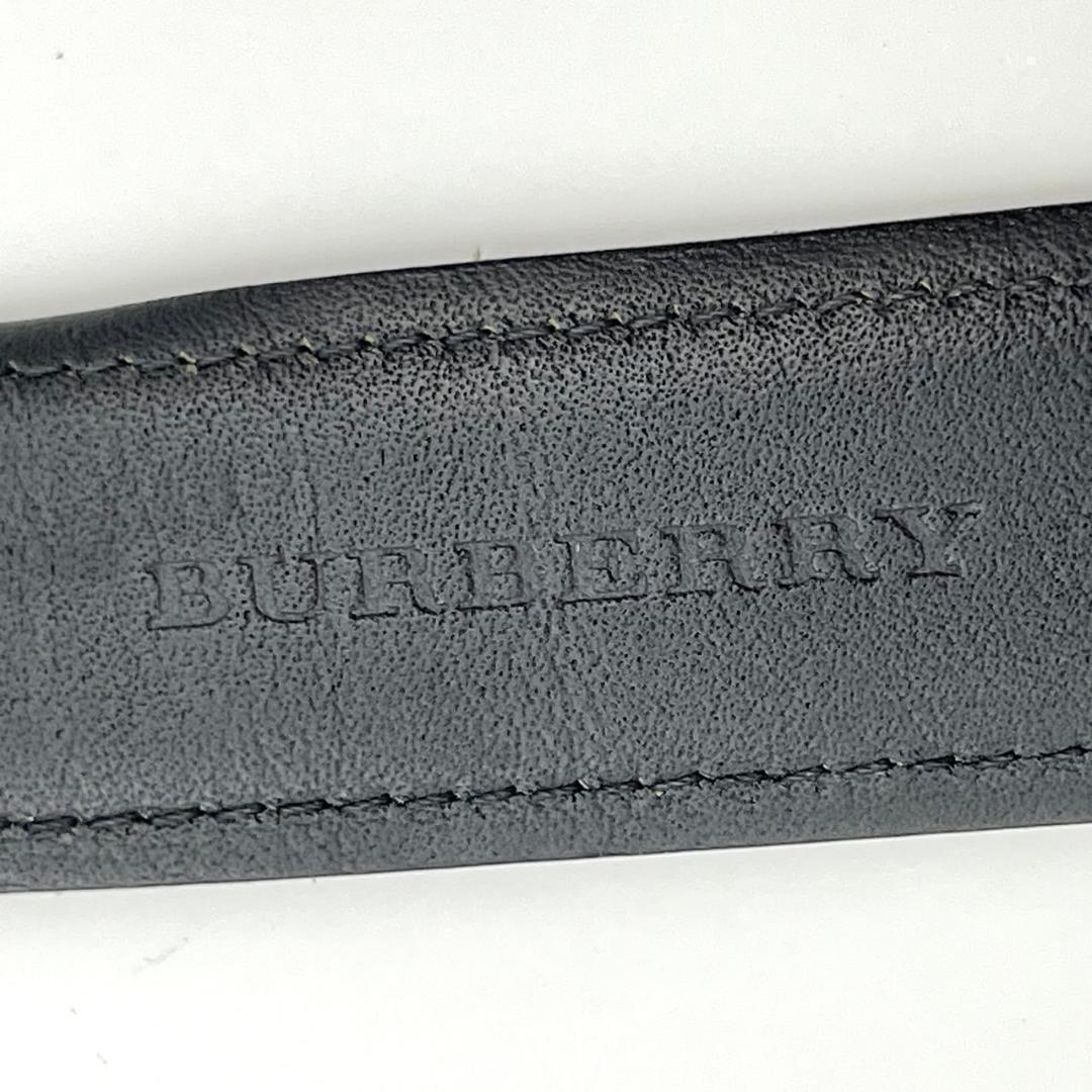 バーバリー ベルト メンズ ブラックメッキ金具 ロゴ ブラック 黒