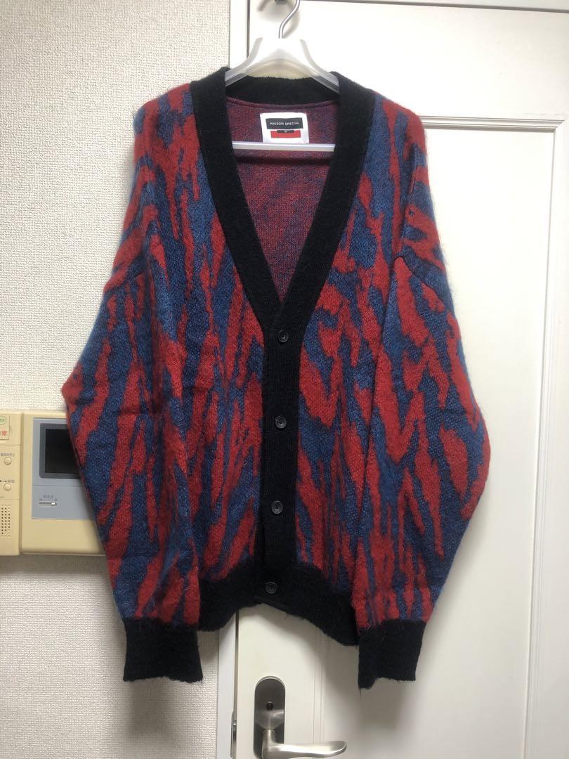 MAISON SPECIAL ゼブラ オーバー モヘヤ ニット カーディガン