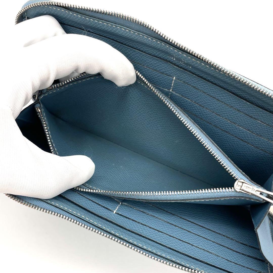 極美品】HERMES エルメス アザップ ロング オールレザー ブルー