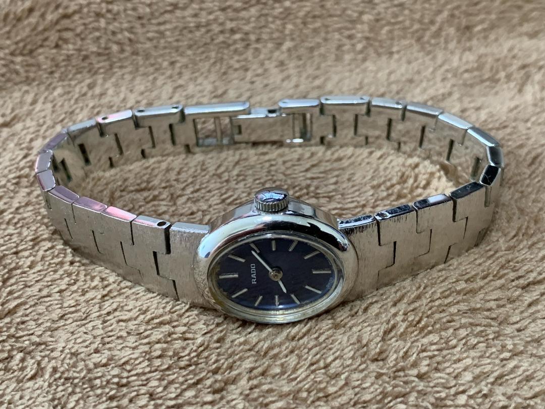 RADO ラドー ネイビー 手巻き レディース 腕時計 ヴィンテージ