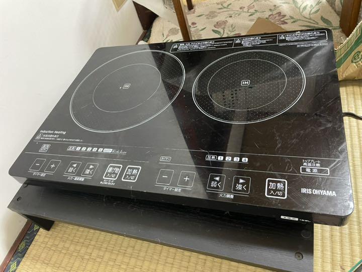 IRIS EIH-1470-B 中古品 2015年製 IH2口クッキングヒーター