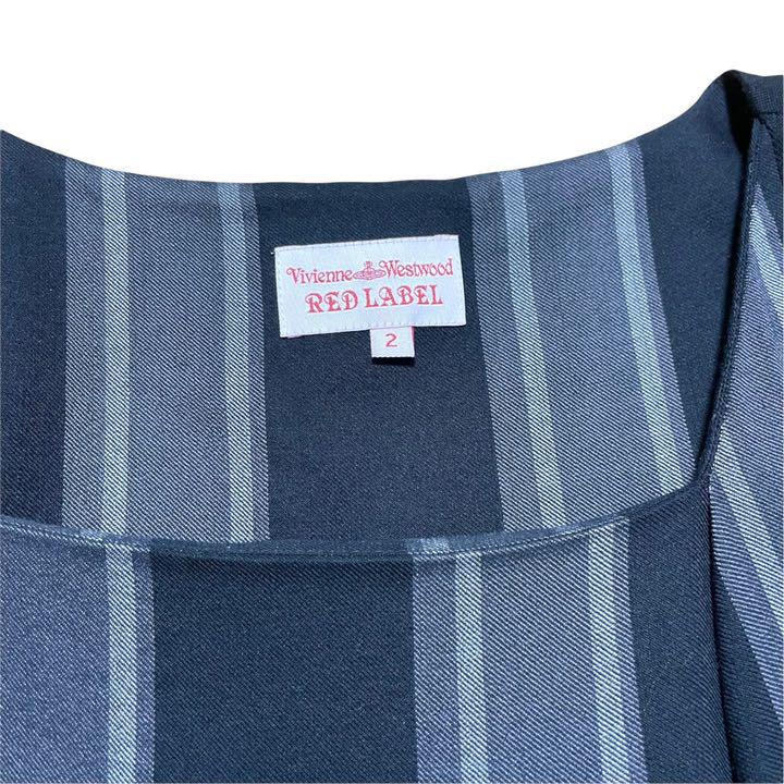 お得通販 美品 ヴィヴィアン•ウエストウッド 変形ロングワンピース ストライプ アシメ lt40J-m22603292957 超歓迎即納