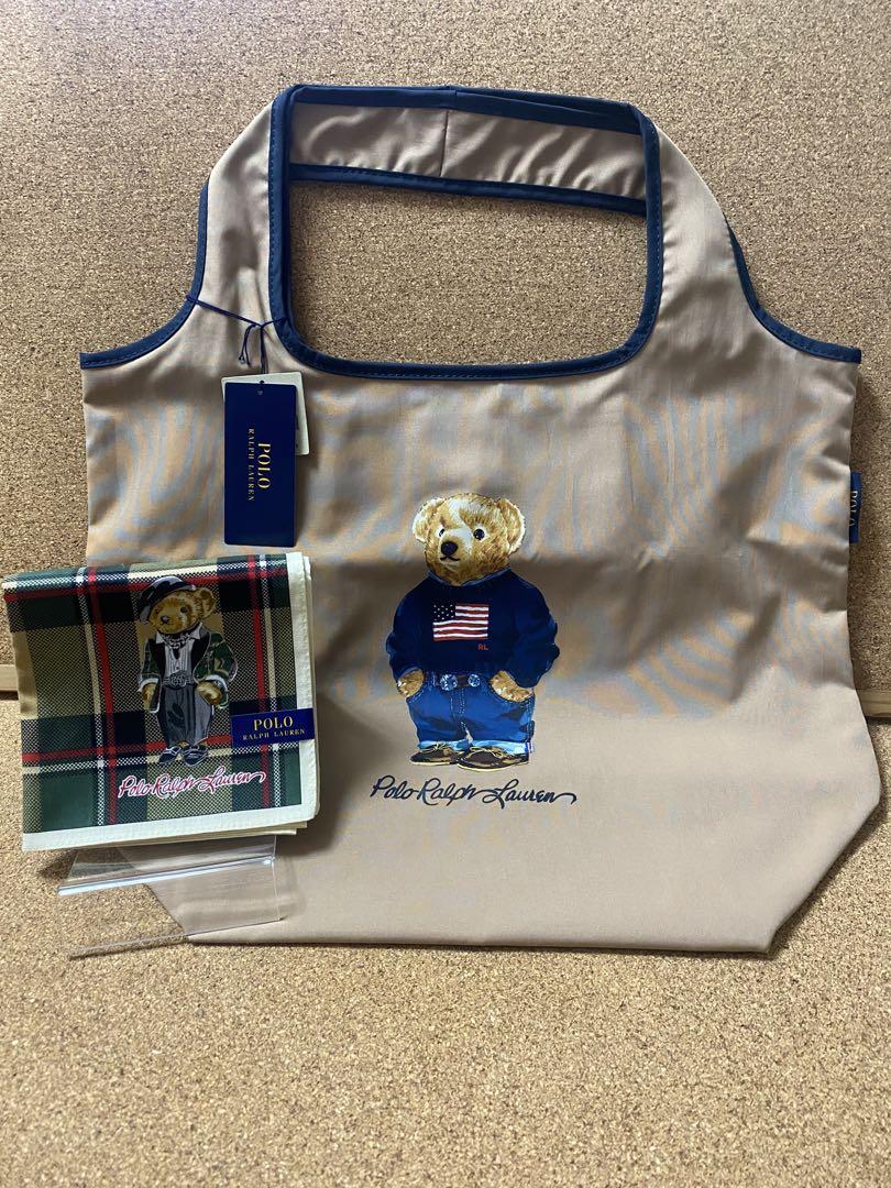 新品/Polo Ralph Lauren熊大判ハンカチ/エコバッグの2点セット