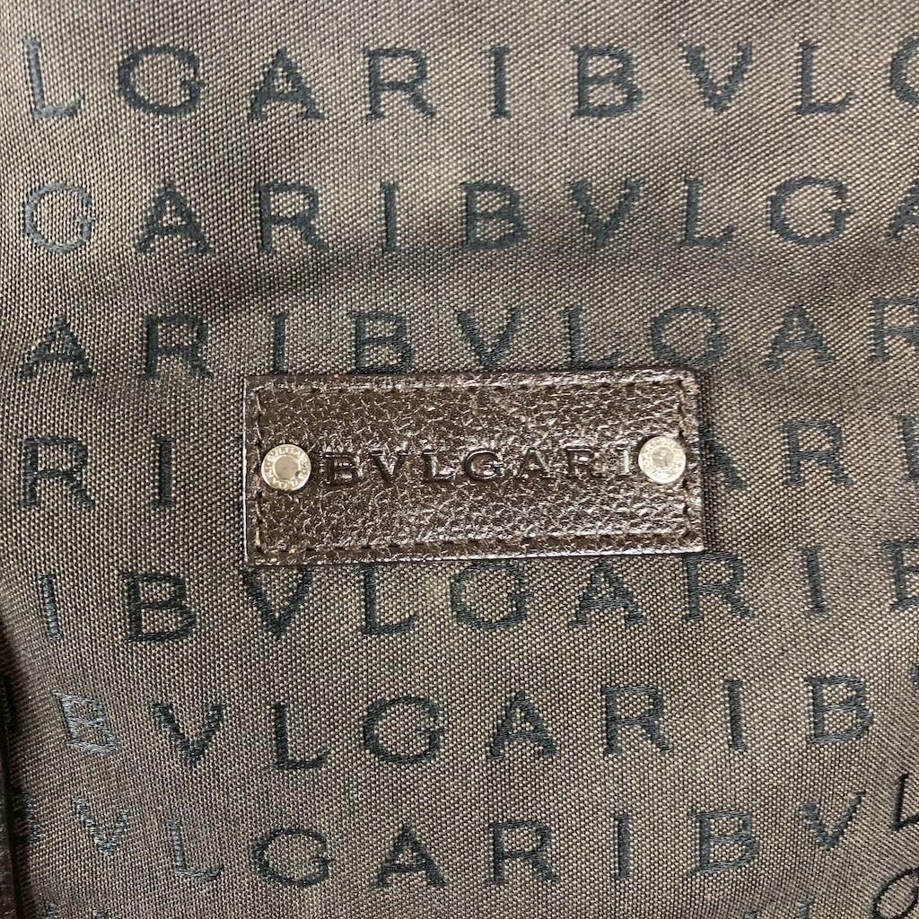 BVLGARI ブルガリ ロゴマニア ハンドバッグ トートバッグ ブラウン BVLGARI ブルガリ ロゴマニア ハンドバッグ トートバッグ ブラウン