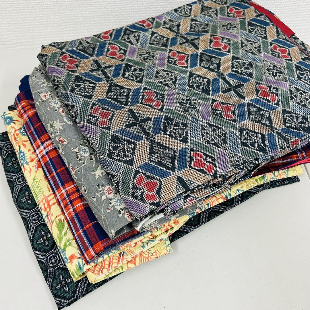 紬 着物 正絹 5着 まとめ売り リメイク材料 S-1546
