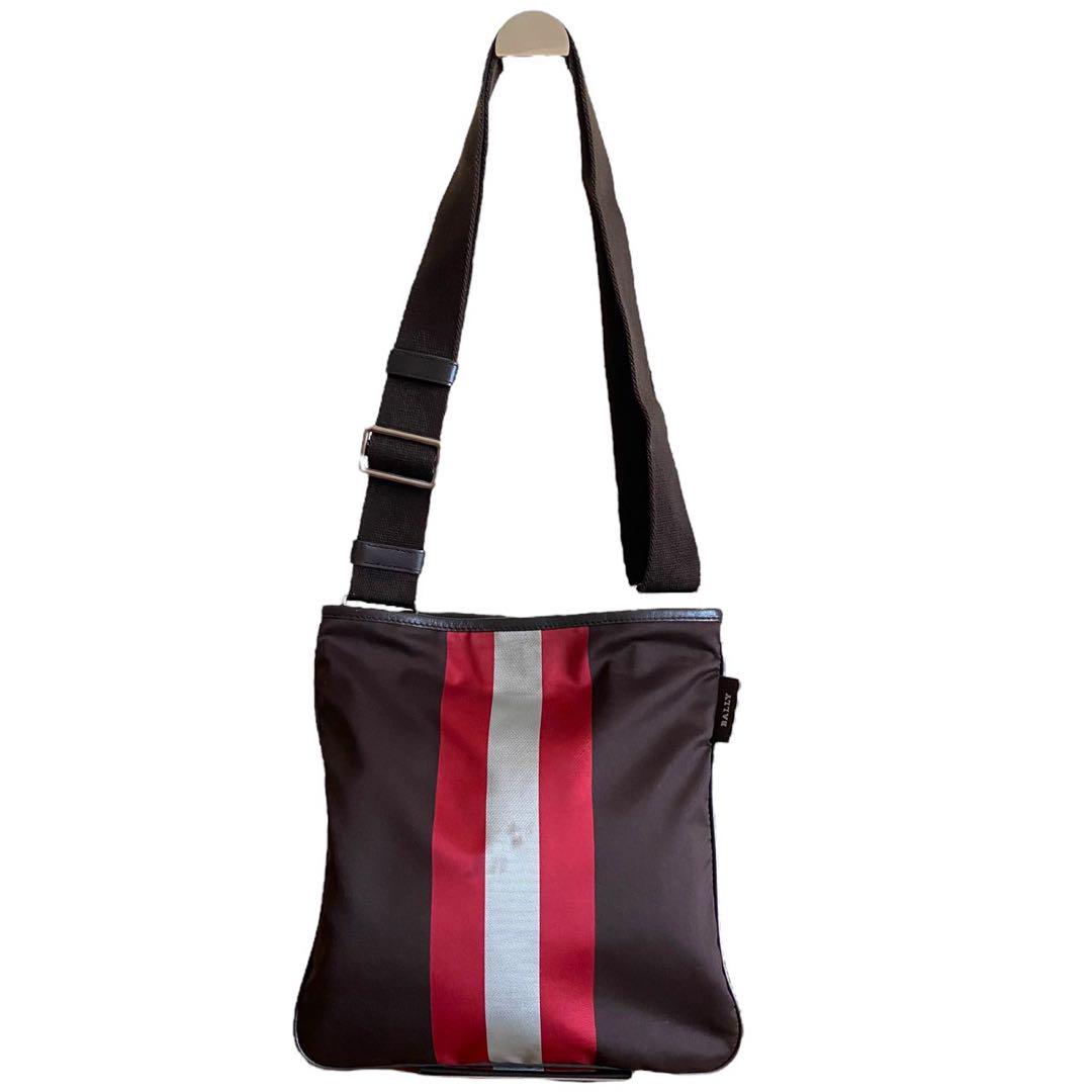良品 BALLY バリー ナイロン ショルダーバッグ 斜め掛け ブラウン