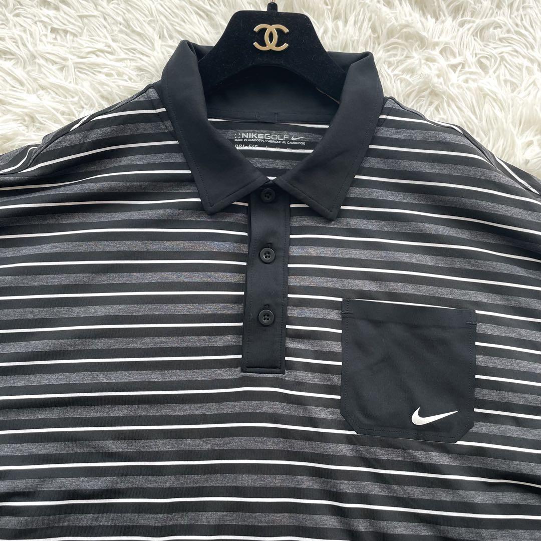 NIKE GOLF ボーダー　大きいサイズ　半袖　ポロシャツ