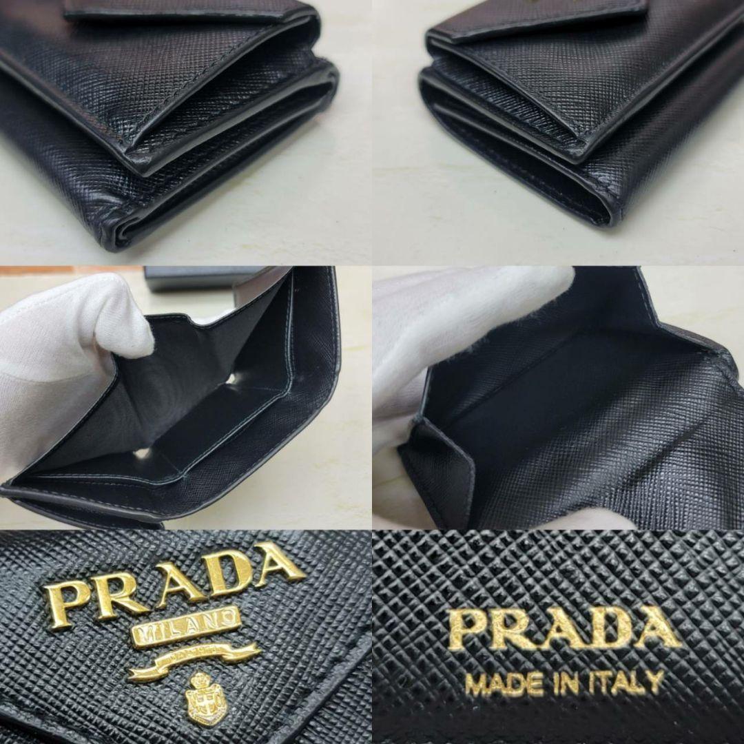 PRADA☆鑑定済☆サフィアーノ 1MH021 黒 ミニ プラダ財布
