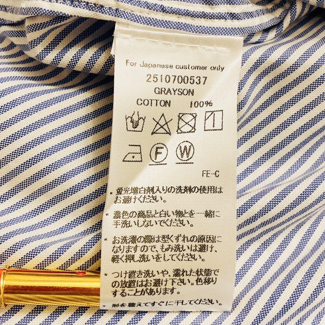 フランク&アイリーン　GRAYSON　スキッパー　ストライプ　ロングシャツ　長袖