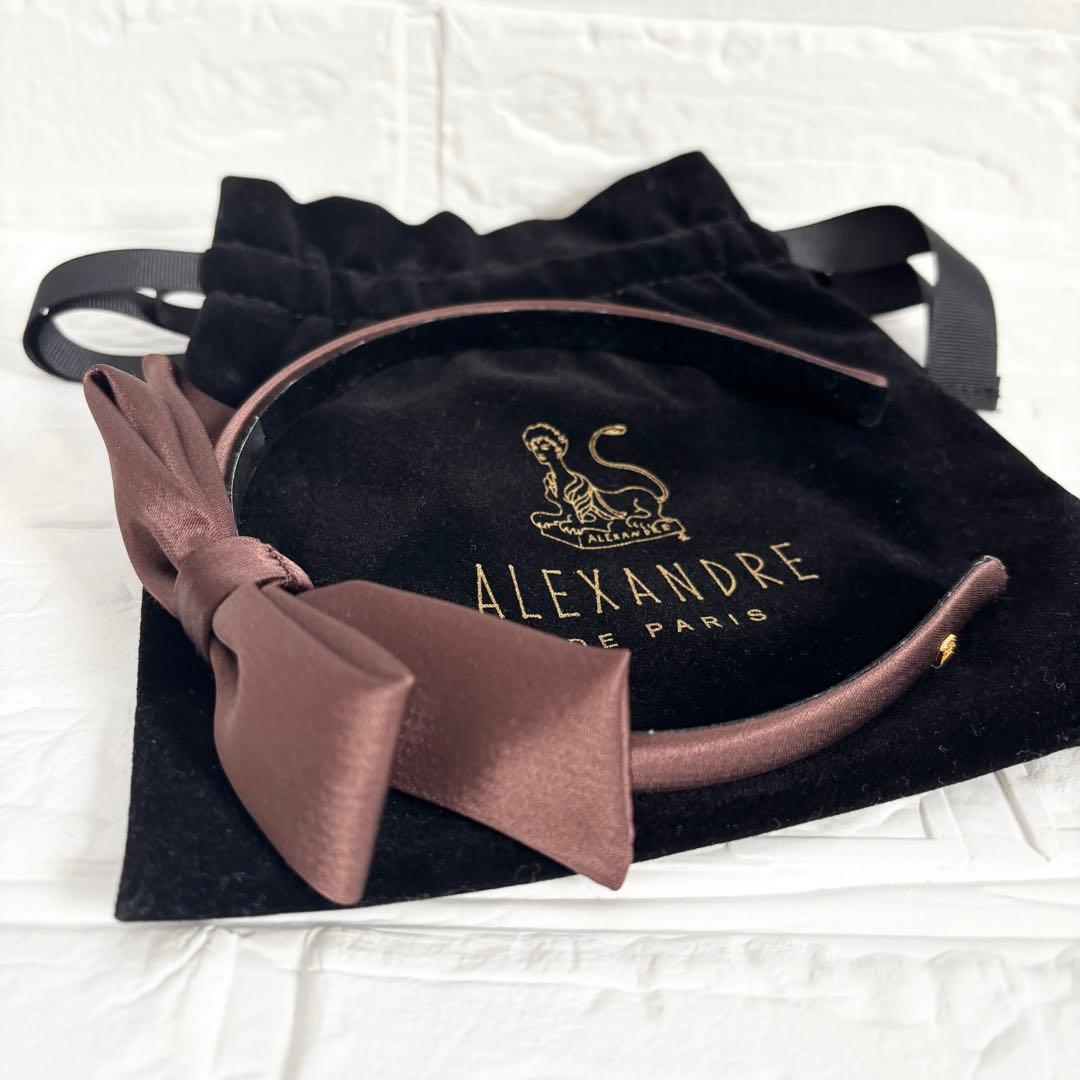 ALEXANDRE DE PARIS サテン リボンカチューシャ ブラウン ALEXANDRE DE PARIS サテン リボンカチューシャ ブラウン