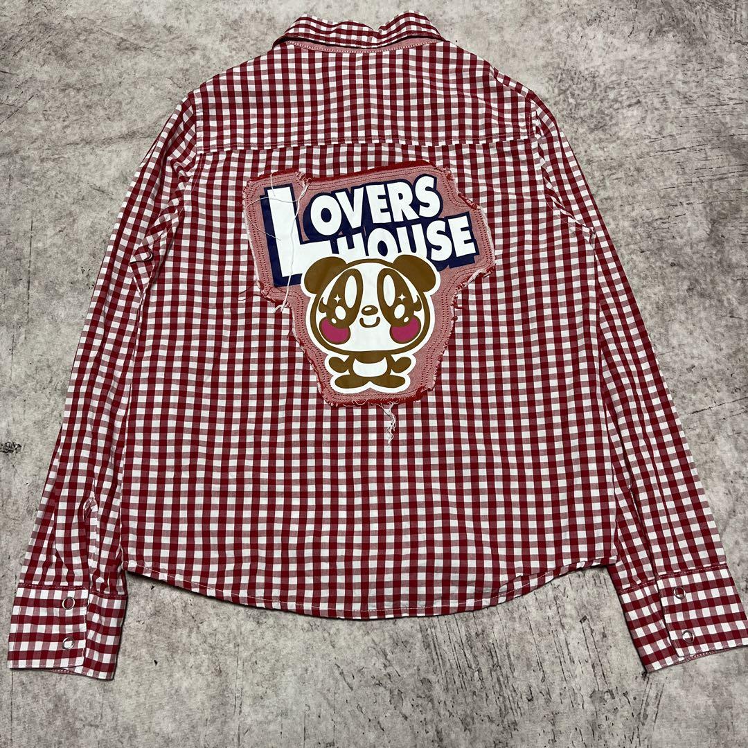 Y2K 00s loves house チェックシャツ ワッペン