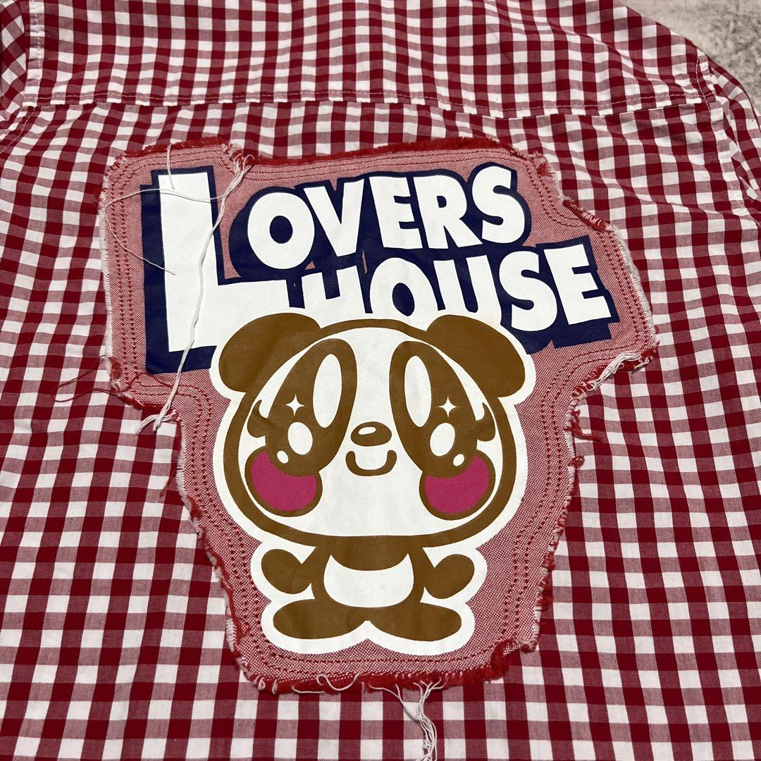 Y2K 00s loves house チェックシャツ ワッペン