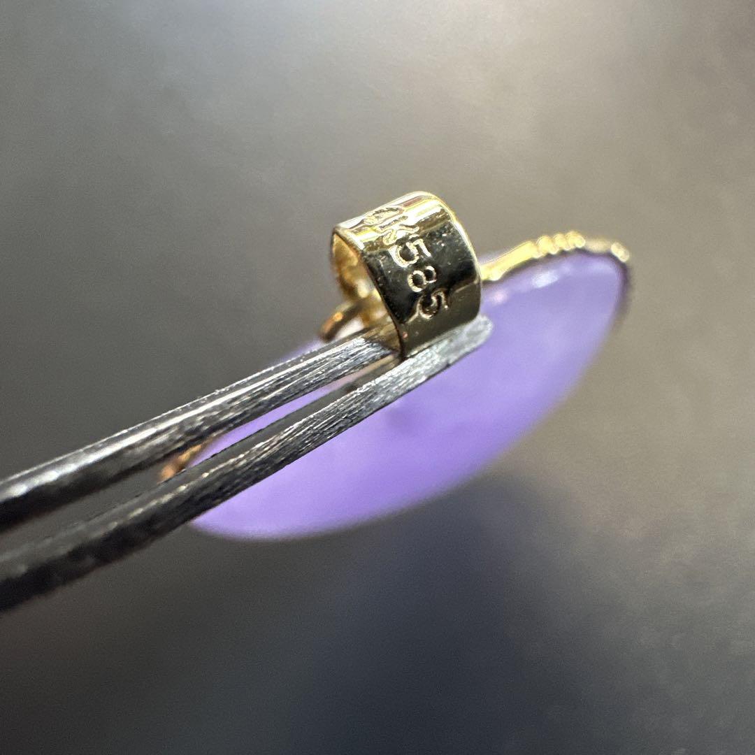 フォロー割！　14K585 刻印　ハート型　ペンダントトップ　アメジスト　紫