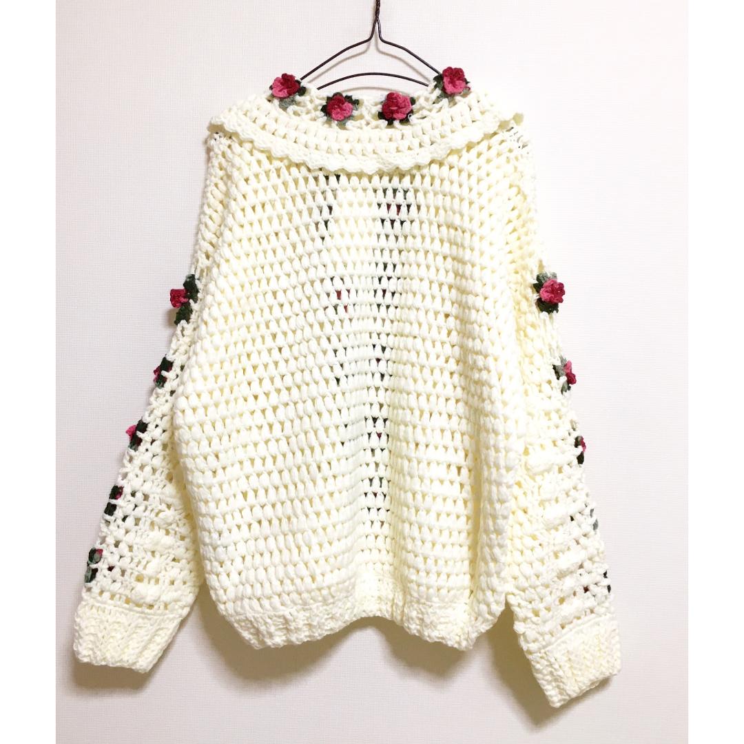 低価即納 merry jenny 新品 オフホワイト クロシェカーディガン ZAxV5-m22640523696 2022限定SALE