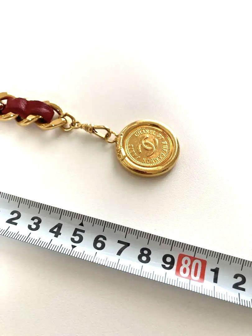 CHANEL ゴールド レザー チェーン ベルト