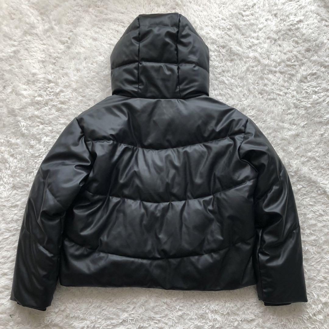 美品✨《ZARA》ザラ　エコレザージャケット　中綿　ブルゾン　M 黒