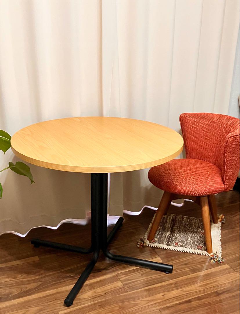 極美品 ラウンドテーブル 80cm カフェテーブル ナチュラル