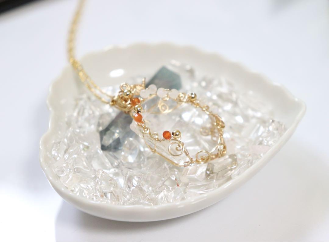 大粒アンダラクリスタル✧オラクルクリア✧ワイヤージュエリーネックレス✧ペンダント