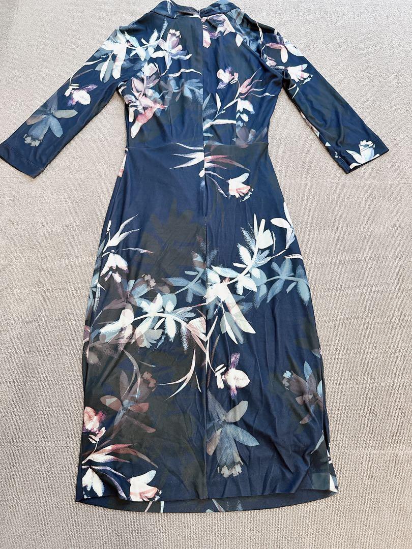 大人気♪【PHASE EIGHT】上品フローラルワンピース◇可憐ブルー LAUT BLUE(ラウトブルー)ジパングマキシワンピース/花柄
