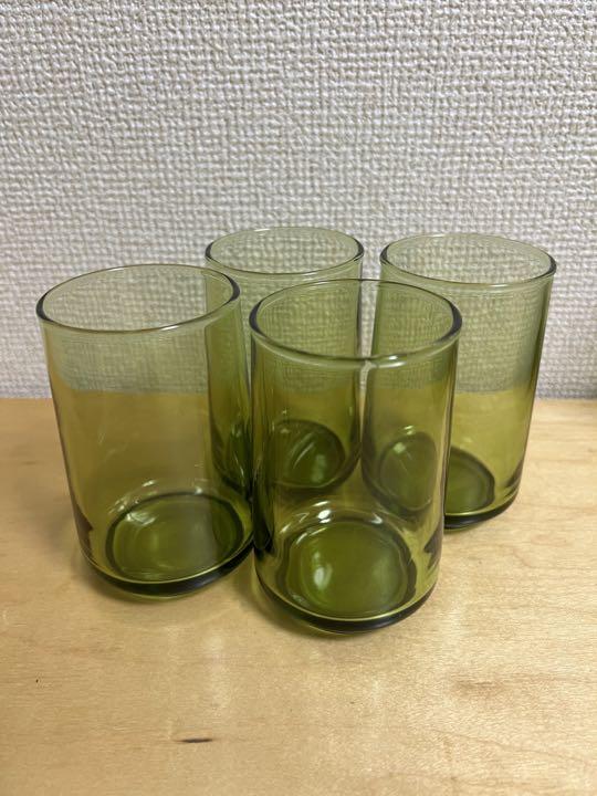 ガラス食器セット　グリーン　16点セット