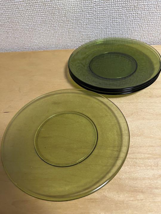 ガラス食器セット　グリーン　16点セット