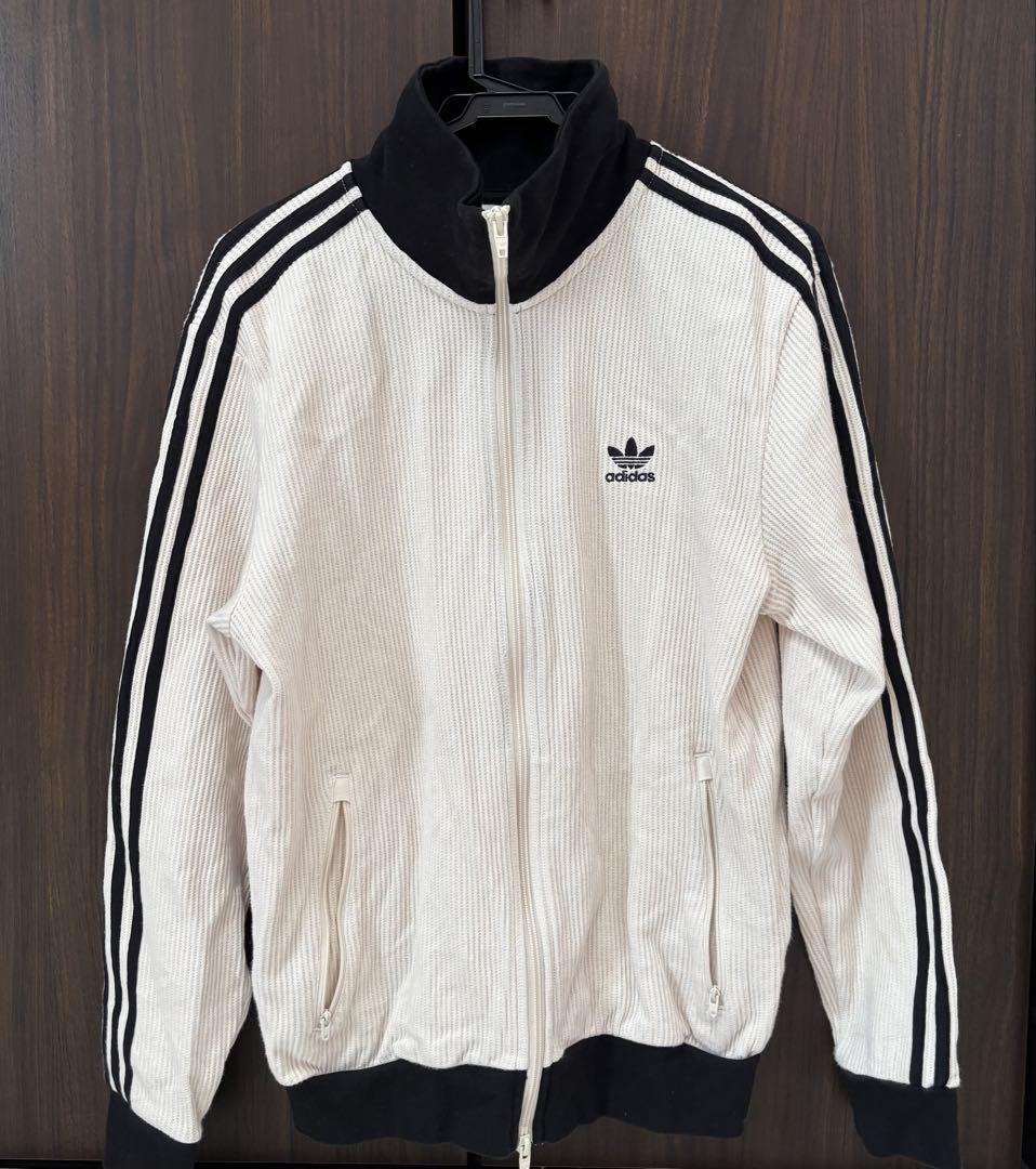 adidas トラックジャケット ホワイト系 バイカラー Lサイズ