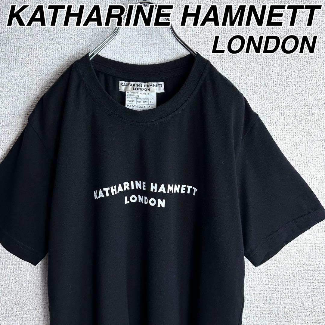 キャサリンハムネット tシャツ 黒 半袖 オーバーサイズ ロゴT KATHARINE HAMNETT OVER SIZED FRONT LOGO TEE (BLACK)の商品