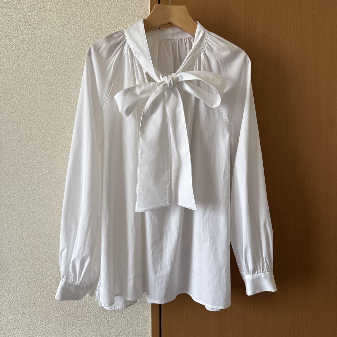 Cloth&Cross ハグオーワー コーヒービーンズpt ボウタイブラウス Cloth&Cross ハグオーワー コーヒービーンズpt ボウタイブラウス