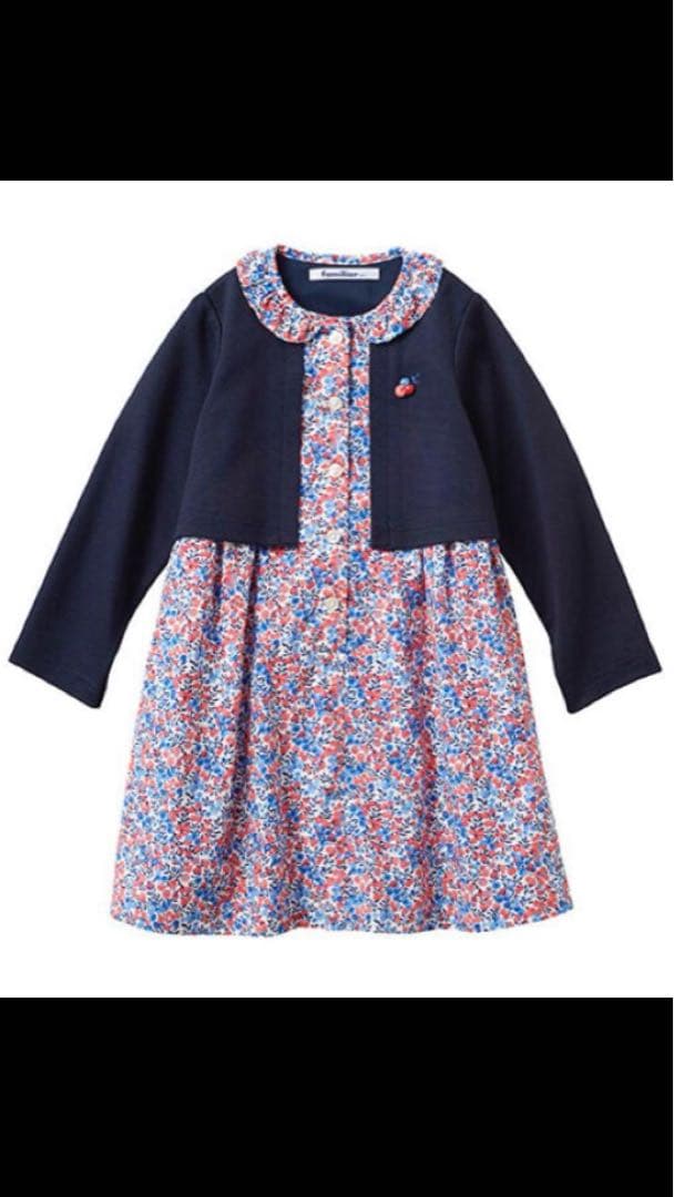 familiar フラワープリント ワンピース 110