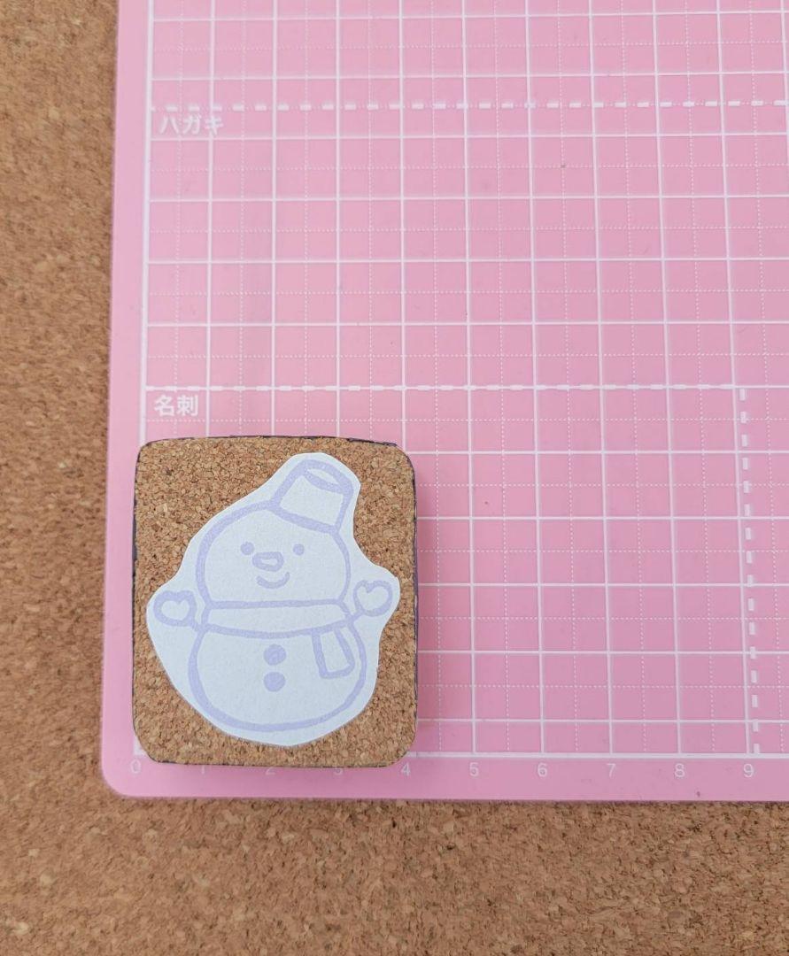 消しゴムはんこ 雪だるま 雪 - メルカリ