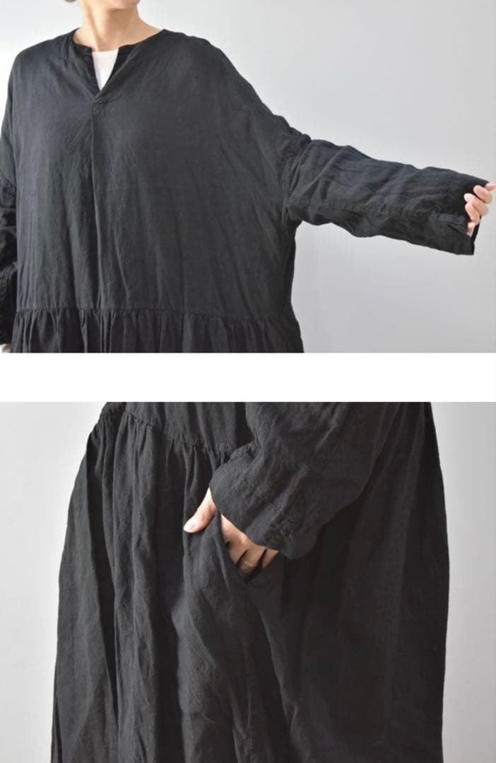 ヴェリテクール veritecoeur リネンギャザーワンピース ヴェリテクール veritecoeur リネンギャザーワンピース