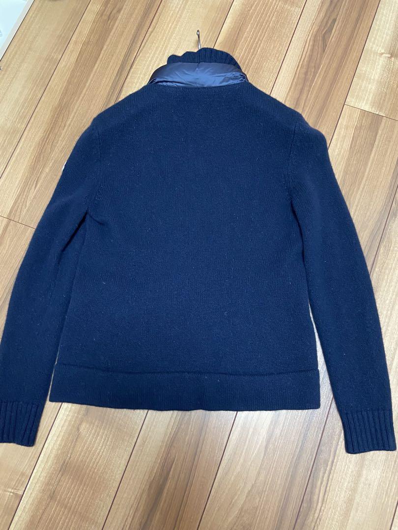 美品 モンクレール カシミヤ混ハイブリッドニットダウン Ｌサイズ