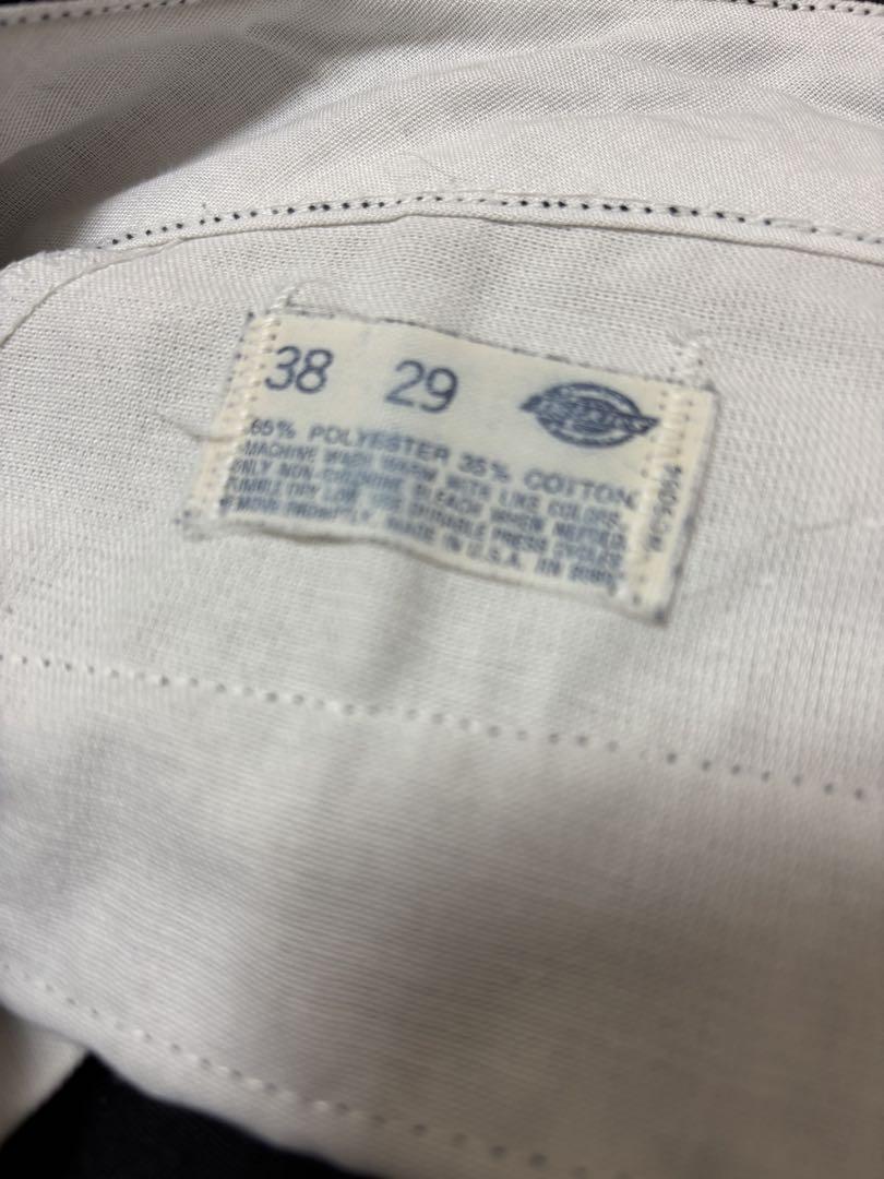 USA製 80's Dickies 38×29 ブラック ワークパンツ　チビタグ