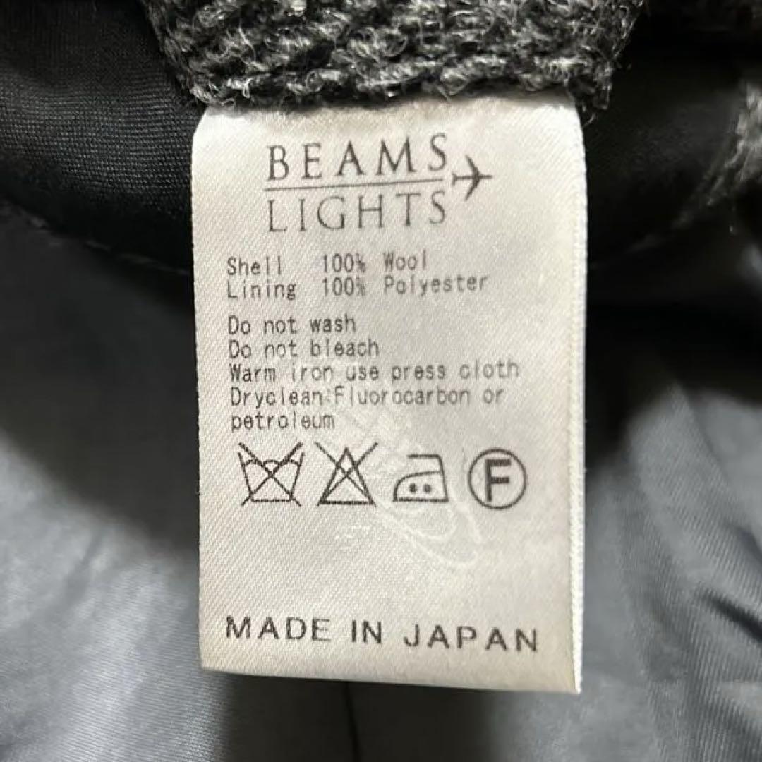 BEAMS LIGHTS ハリスツイード ヘリンボーン　チェスターコート S