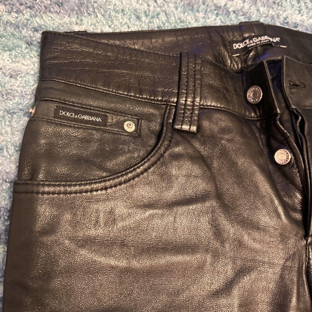 Dolce & Gabbana 黒 レザーパンツ