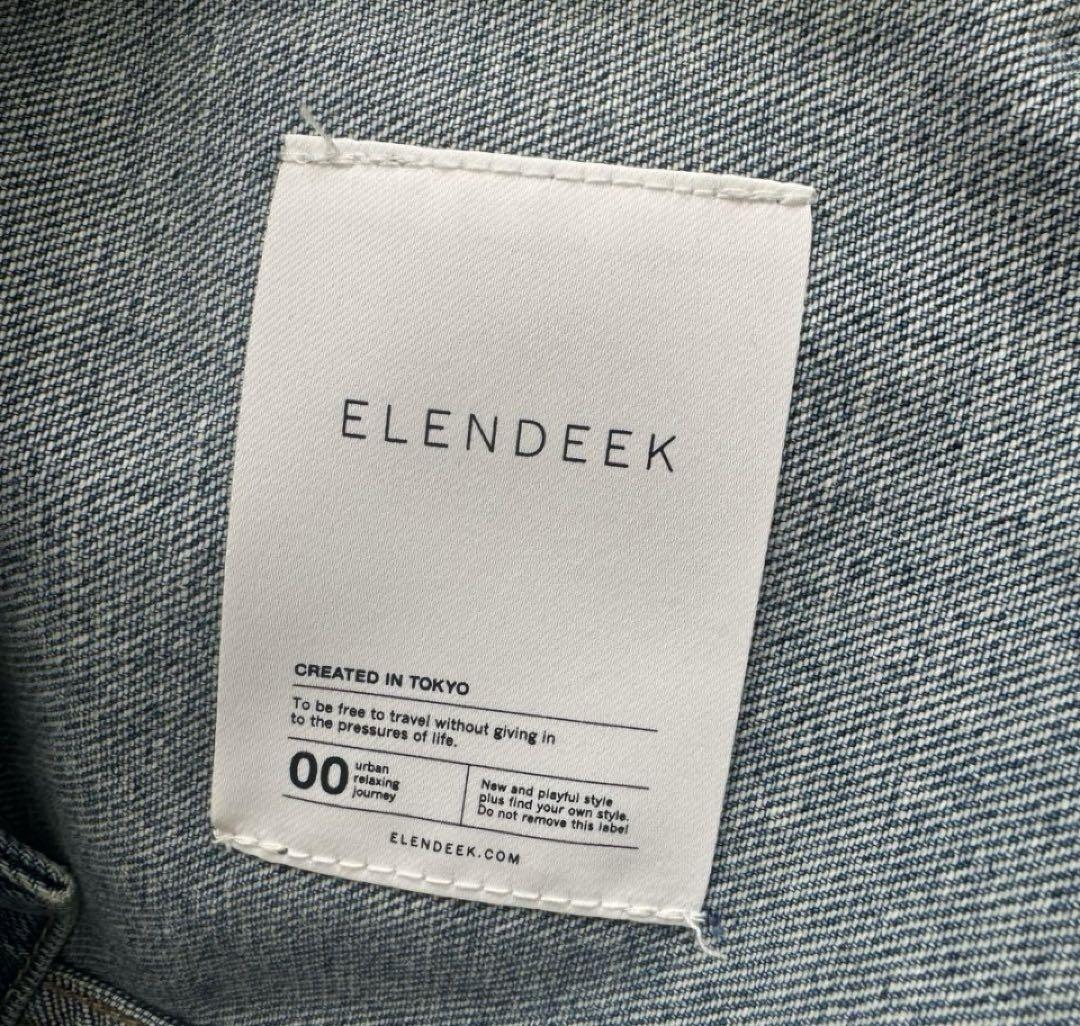 ELENDEEK ワイドスリーブデニムジャケット ブルー クロップド