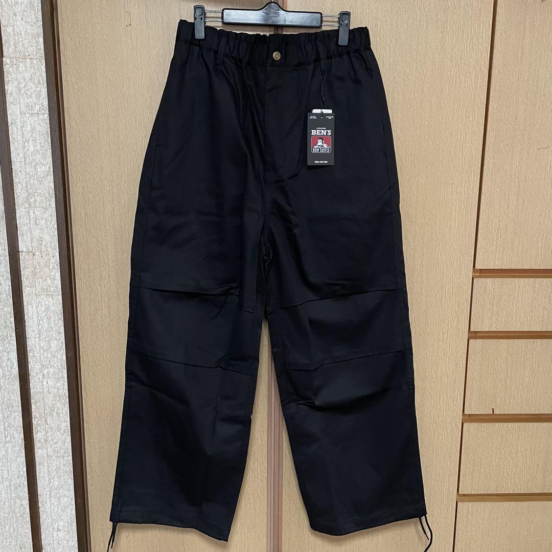 新品 タグ付き BEN DAVIS ベンデイビス 刺繍ロゴ ワークパンツ 黒 M