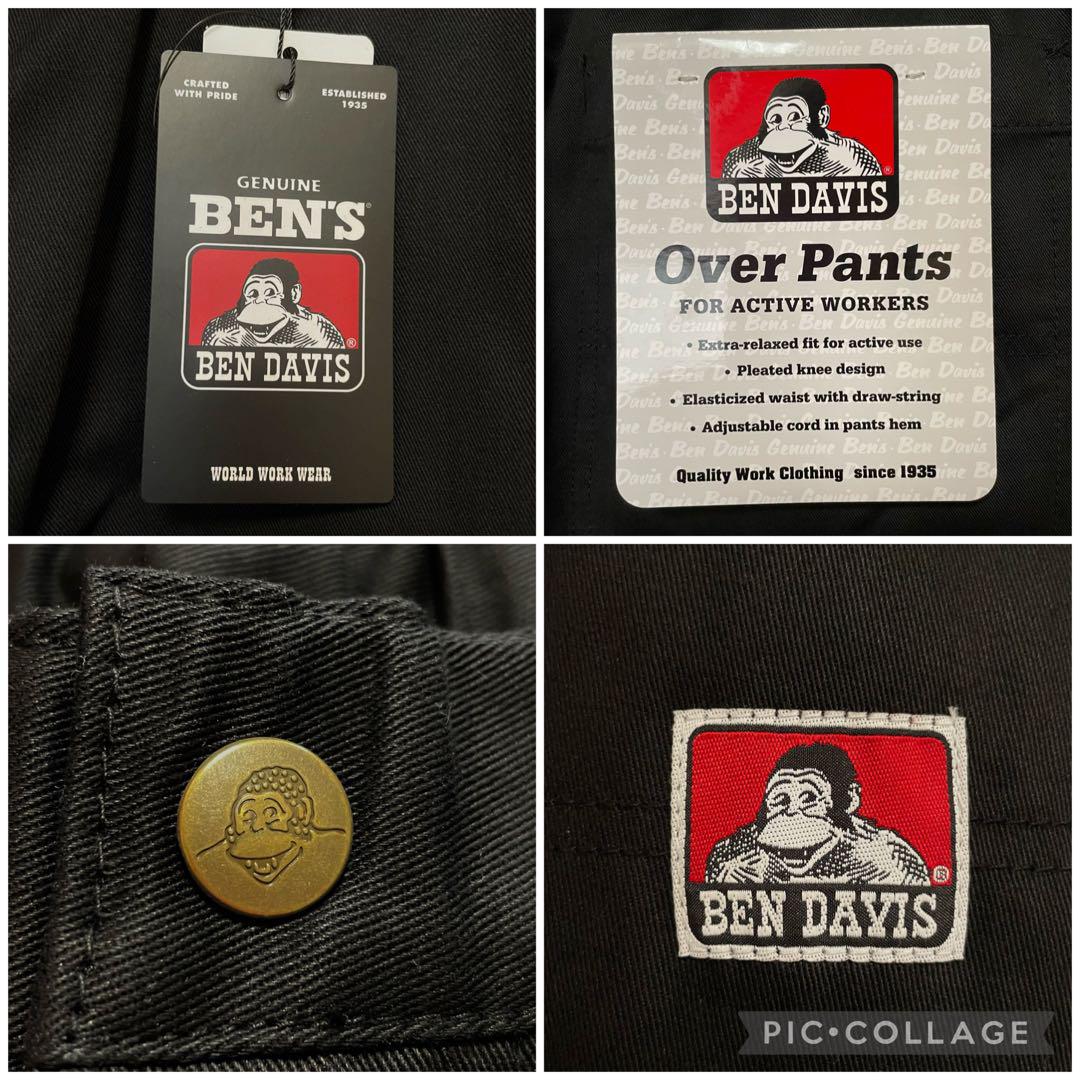 新品 タグ付き BEN DAVIS ベンデイビス 刺繍ロゴ ワークパンツ 黒 M